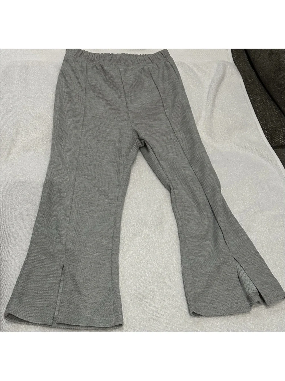 SHEIN Gray Kids Zip-Up Jogger Set with 'A' Patch